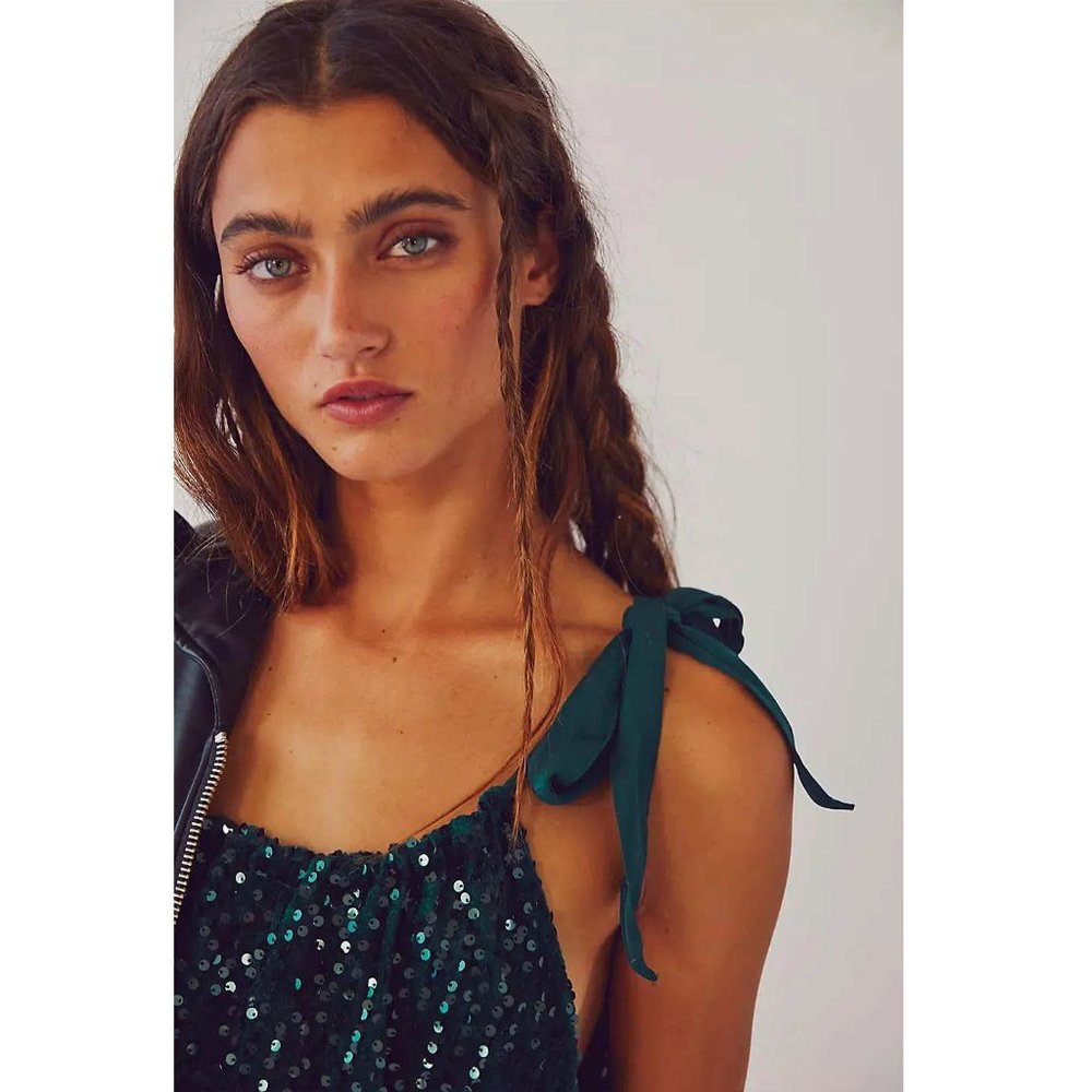 Nova Convertible Strap Sequin Minidress, Oversized Medium